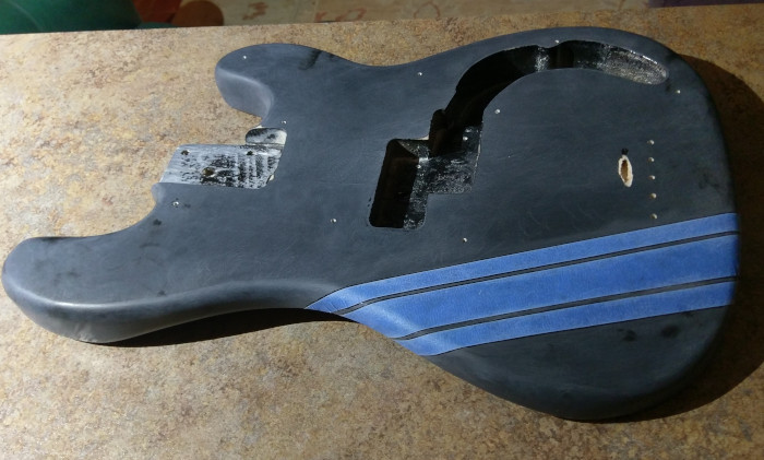 black p bass body with all hardware removed