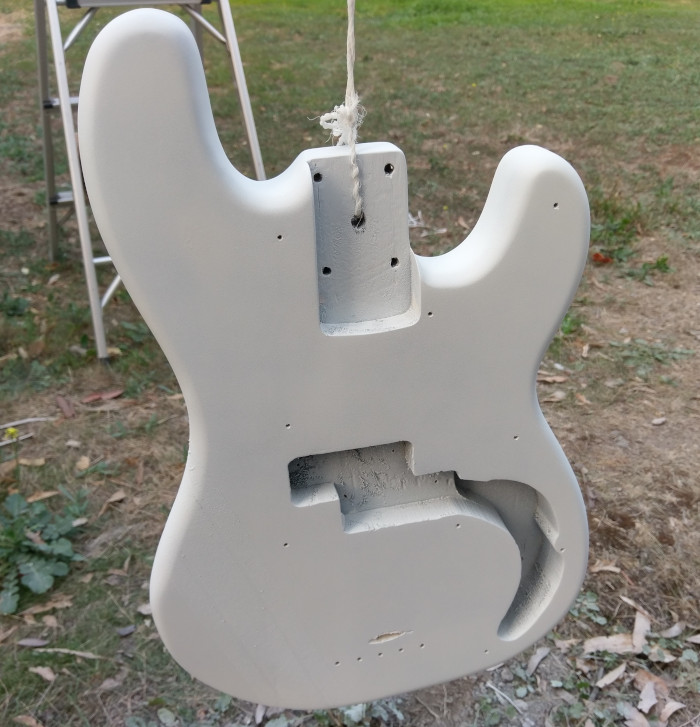 p bass body painted with primer